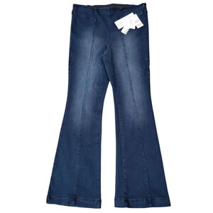 Anne Klein Womens High Rise Pull On Flare Jeans Size 12 Waist 34" Inseam 32" NWT